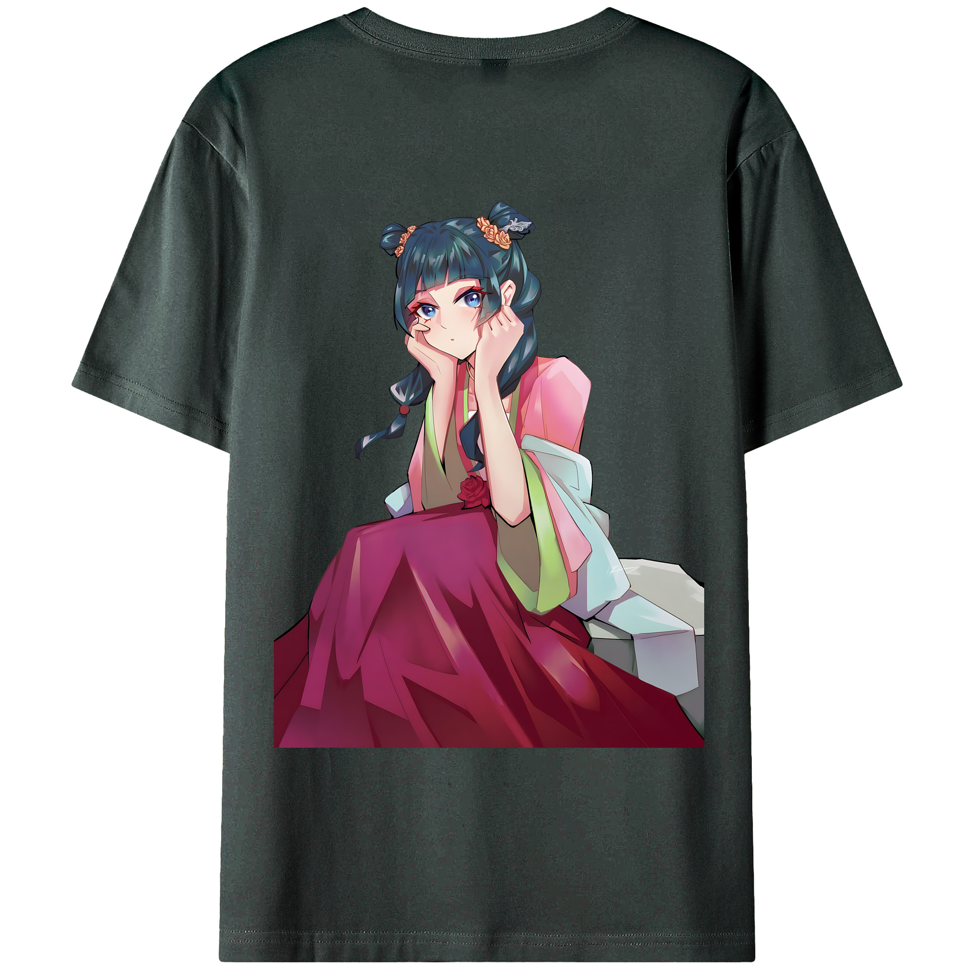 （画像用） 薬屋のひとりごと The Apothecary Diaries 綿100％ メンズ半袖Tシャツ（バックプリント） 通気性